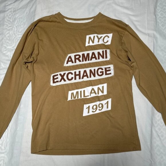 A|X Armani Exchange Caramel Brown Long Sleeve T-Shirt – Size M - Picture 2 of 7